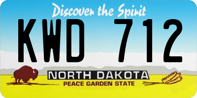 ND license plate KWD712