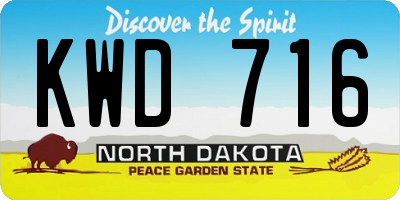 ND license plate KWD716