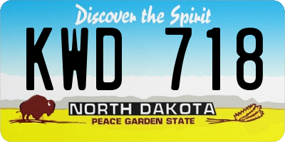 ND license plate KWD718