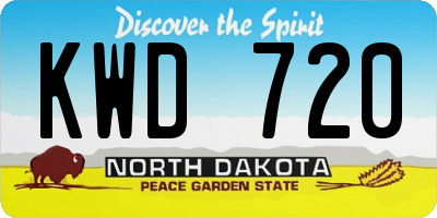 ND license plate KWD720