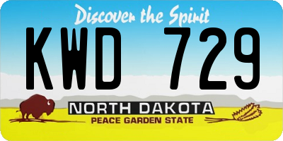 ND license plate KWD729