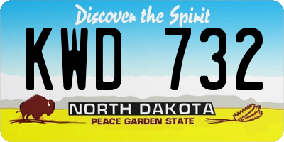 ND license plate KWD732