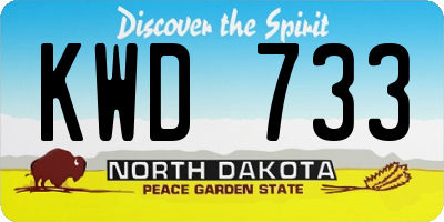ND license plate KWD733