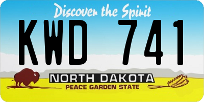 ND license plate KWD741