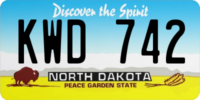 ND license plate KWD742