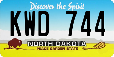ND license plate KWD744