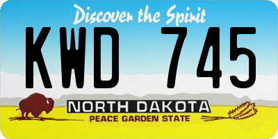 ND license plate KWD745