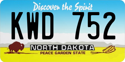 ND license plate KWD752