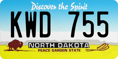 ND license plate KWD755
