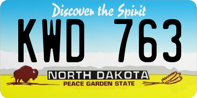 ND license plate KWD763