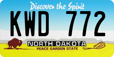 ND license plate KWD772