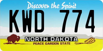 ND license plate KWD774