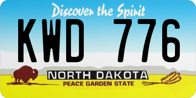 ND license plate KWD776