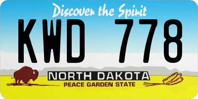 ND license plate KWD778