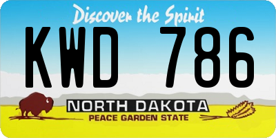 ND license plate KWD786