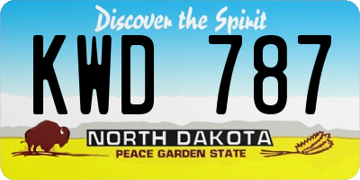 ND license plate KWD787