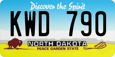 ND license plate KWD790