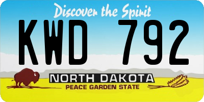 ND license plate KWD792