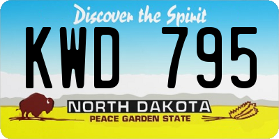 ND license plate KWD795