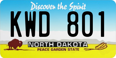 ND license plate KWD801