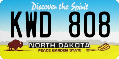 ND license plate KWD808