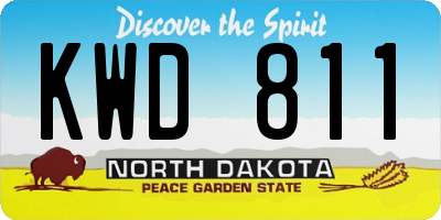 ND license plate KWD811