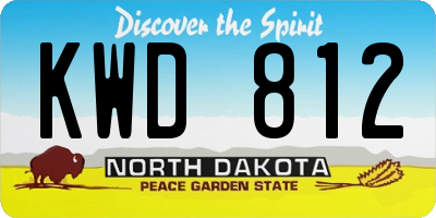 ND license plate KWD812