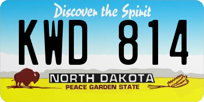 ND license plate KWD814