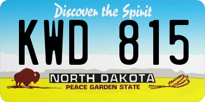 ND license plate KWD815