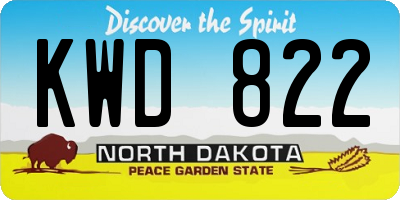 ND license plate KWD822