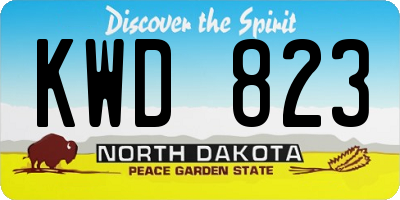 ND license plate KWD823