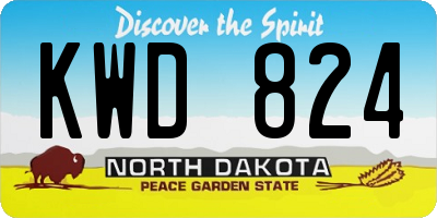 ND license plate KWD824