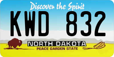 ND license plate KWD832