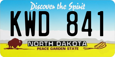 ND license plate KWD841