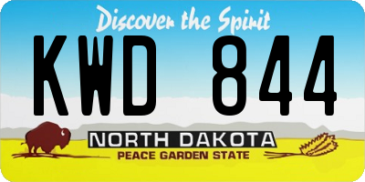 ND license plate KWD844