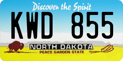 ND license plate KWD855