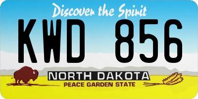 ND license plate KWD856