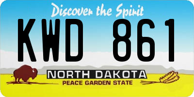 ND license plate KWD861