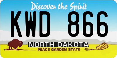 ND license plate KWD866