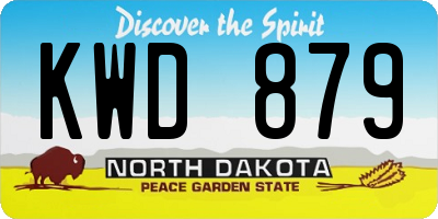 ND license plate KWD879