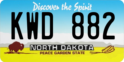 ND license plate KWD882