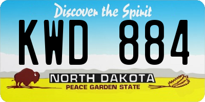ND license plate KWD884