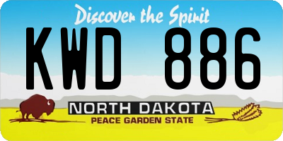 ND license plate KWD886