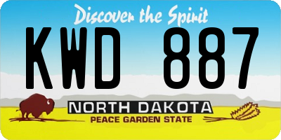 ND license plate KWD887