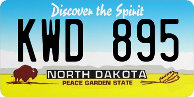 ND license plate KWD895