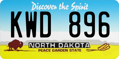 ND license plate KWD896
