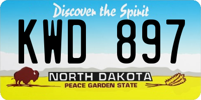 ND license plate KWD897