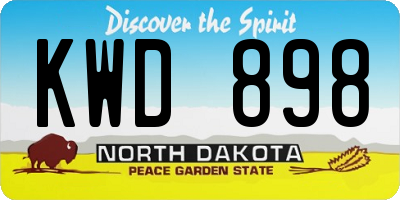 ND license plate KWD898