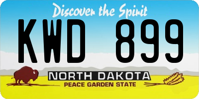 ND license plate KWD899
