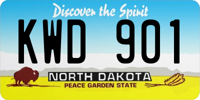 ND license plate KWD901